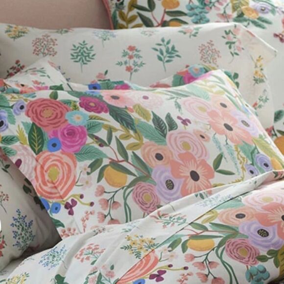 The Company Store Rifle Paper Company Garden Party Cotton Sham, King. NWT - Picture 2 of 10